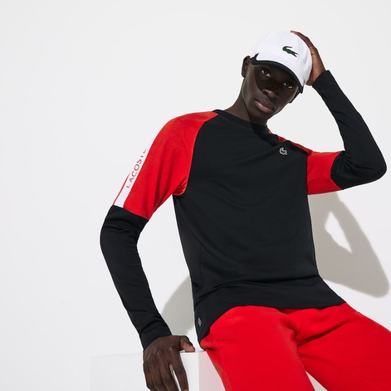 Lacoste SPORT Contrast Border Könnyű Cap Fehér Fekete | 3wWD4wNd