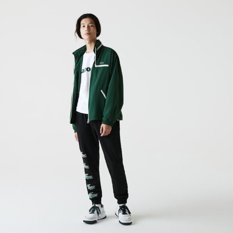 Lacoste SPORT Crocodile Print Fleece Jogging Pants Fekete | 959xmopE