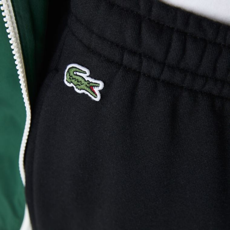 Lacoste SPORT Crocodile Print Fleece Jogging Pants Fekete | 959xmopE