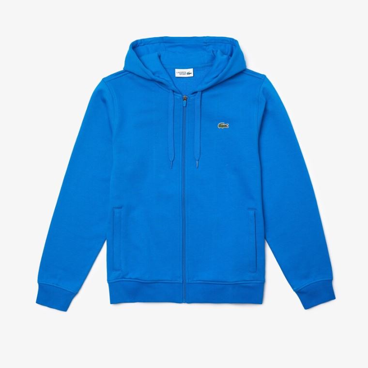 Lacoste SPORT Csuklyás Könnyű Bi-material Sweatshirt Kék | NumFT8mn