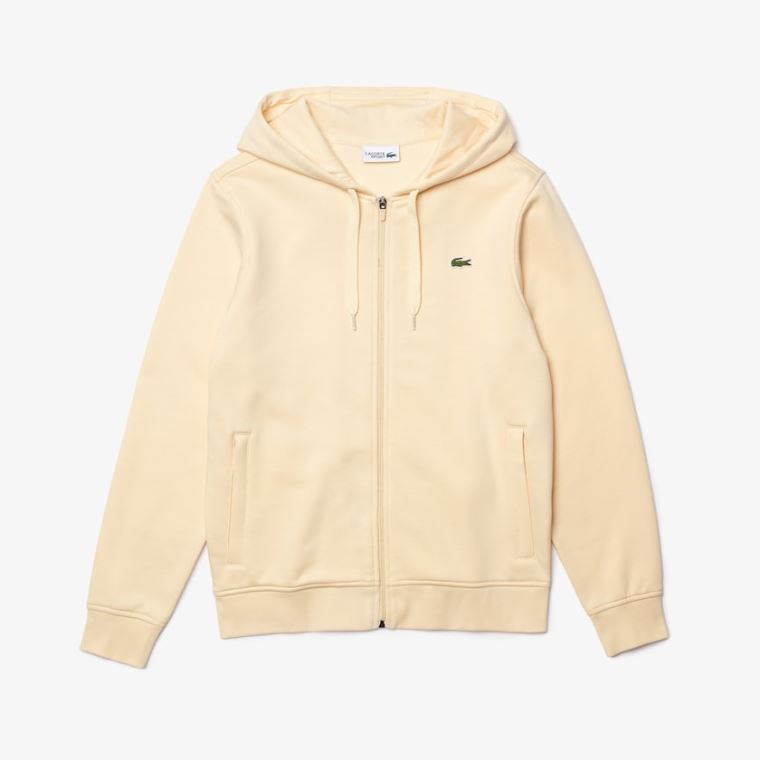 Lacoste SPORT Csuklyás Könnyű Bi-material Sweatshirt Bézs | Y1XIjgzg