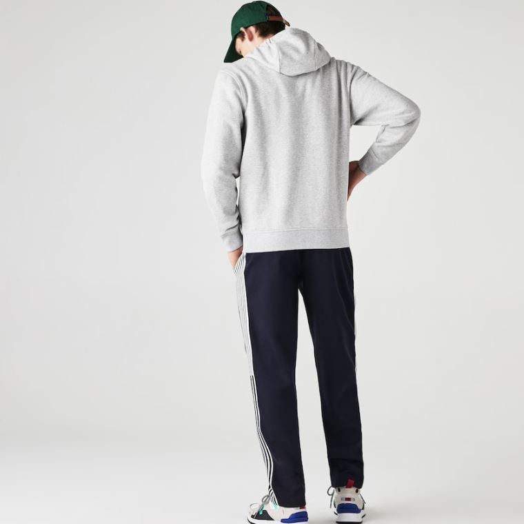 Lacoste SPORT Csuklyás Könnyű Bi-material Sweatshirt Szürke Világos Szürke | h1V5RQ20