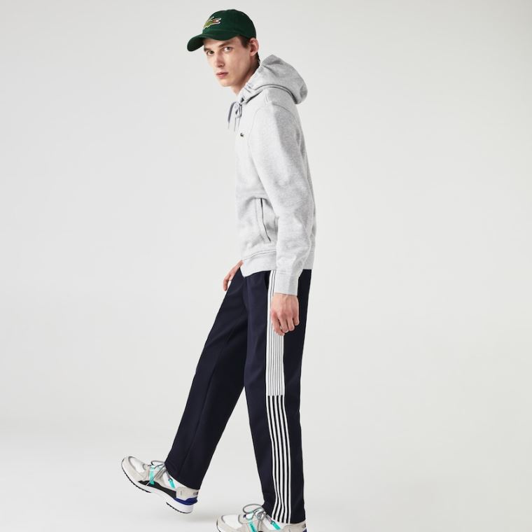 Lacoste SPORT Csuklyás Könnyű Bi-material Sweatshirt Szürke Világos Szürke | h1V5RQ20