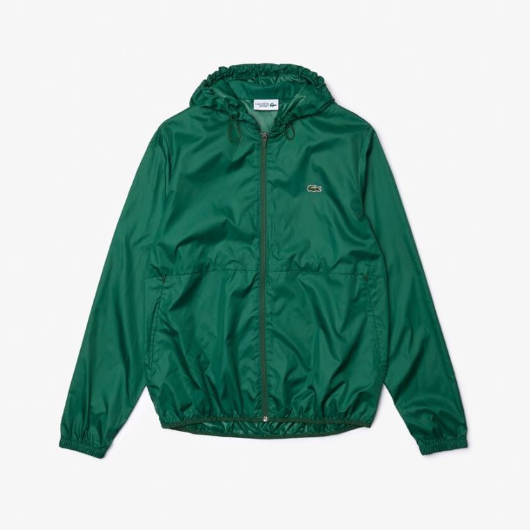 Lacoste SPORT Csuklyás Vizi-Resistant Jacket Zöld | ygB7y7CB