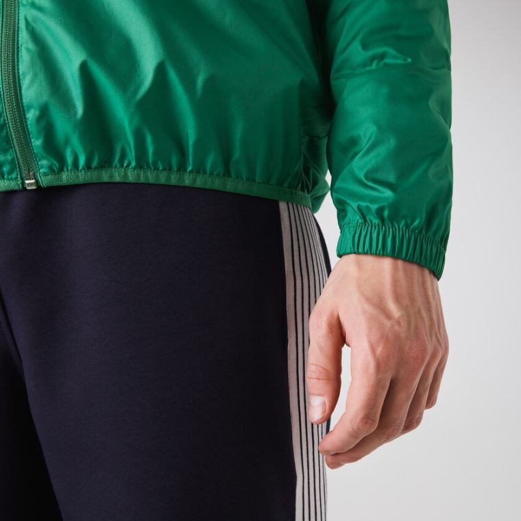 Lacoste SPORT Csuklyás Vizi-Resistant Jacket Zöld | ygB7y7CB