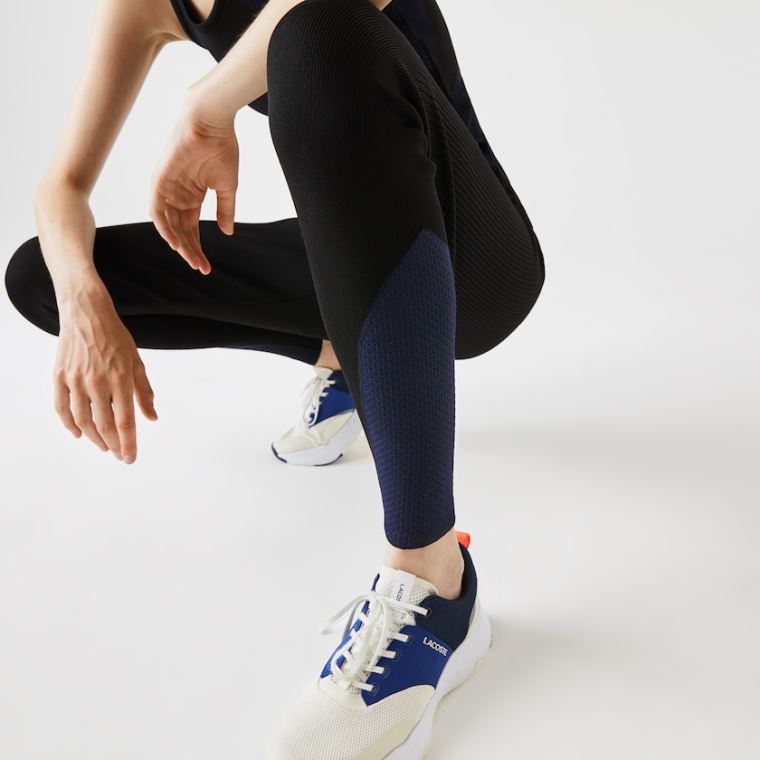 Lacoste SPORT Ergonomic Knit Leggings Fekete Sötétkék Kék | zg9fPfnJ