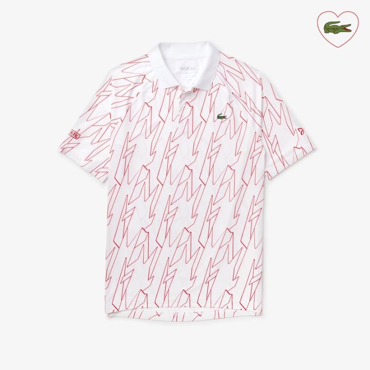 Lacoste SPORT French Open Ultra Könnyű Stretch Polo Shirt Fehér Piros | uPJp6Ok3