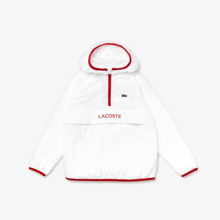 Lacoste SPORT Könnyű Jacket Fehér Piros | iB2UIejB