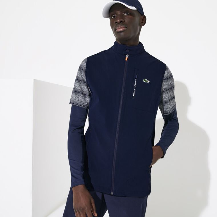 Lacoste SPORT Könnyű Vizi-Resistant Golf Vest Sötétkék Kék Piros | 1feaWBqG