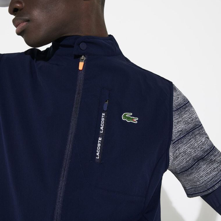 Lacoste SPORT Könnyű Vizi-Resistant Golf Vest Sötétkék Kék Piros | 1feaWBqG