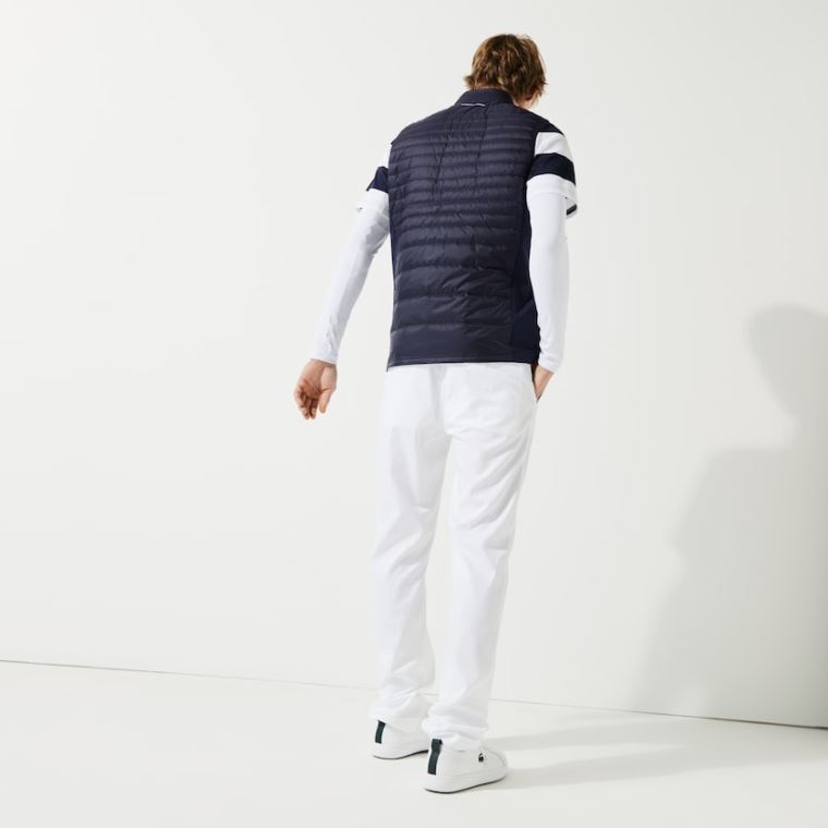 Lacoste SPORT Könnyű Vizi-Resistant Quilted Golf Vest Sötétkék Kék | 8slnlLVZ