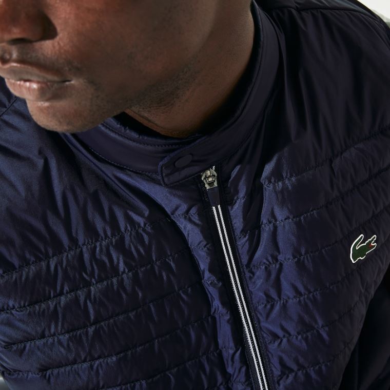 Lacoste SPORT Könnyű Vizi-Resistant Quilted Golf Vest Sötétkék Kék | 8slnlLVZ