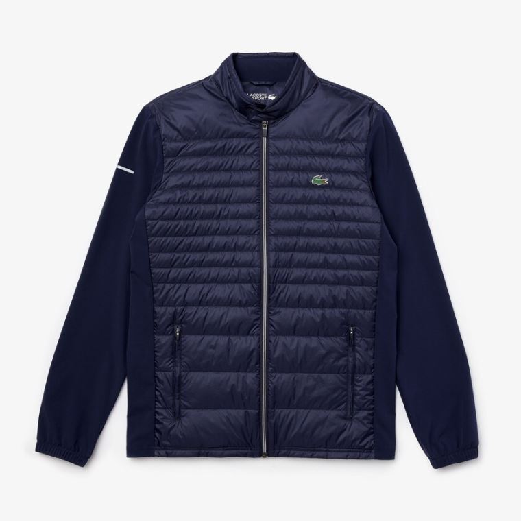 Lacoste SPORT Könnyű Vizi-Resistant Quilted Golf Jacket Sötétkék Kék | zb4cCgxG