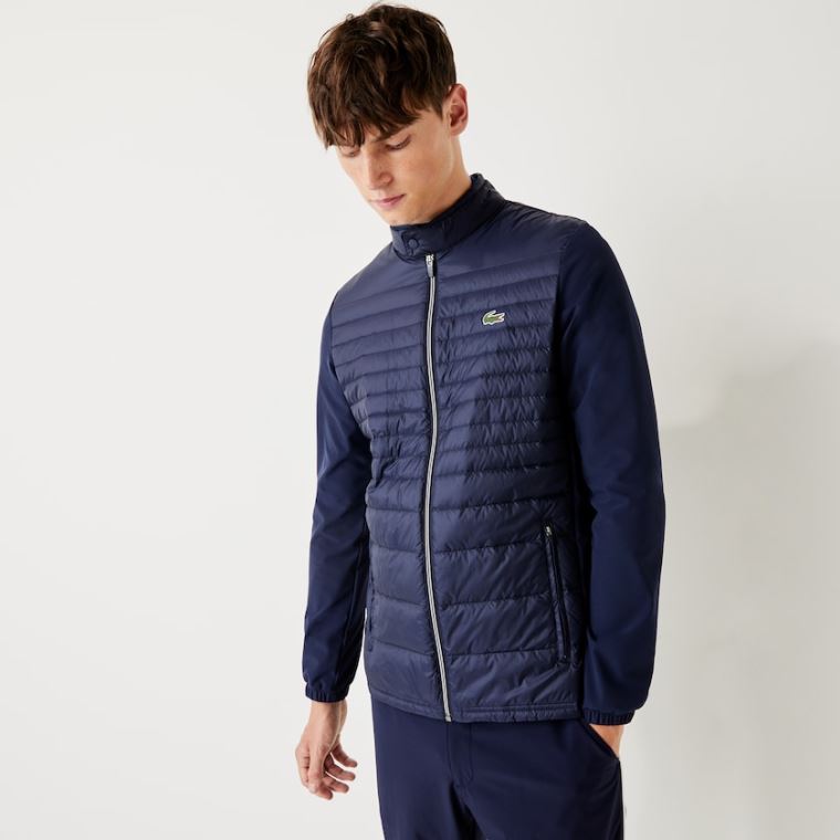 Lacoste SPORT Könnyű Vizi-Resistant Quilted Golf Jacket Sötétkék Kék | zb4cCgxG