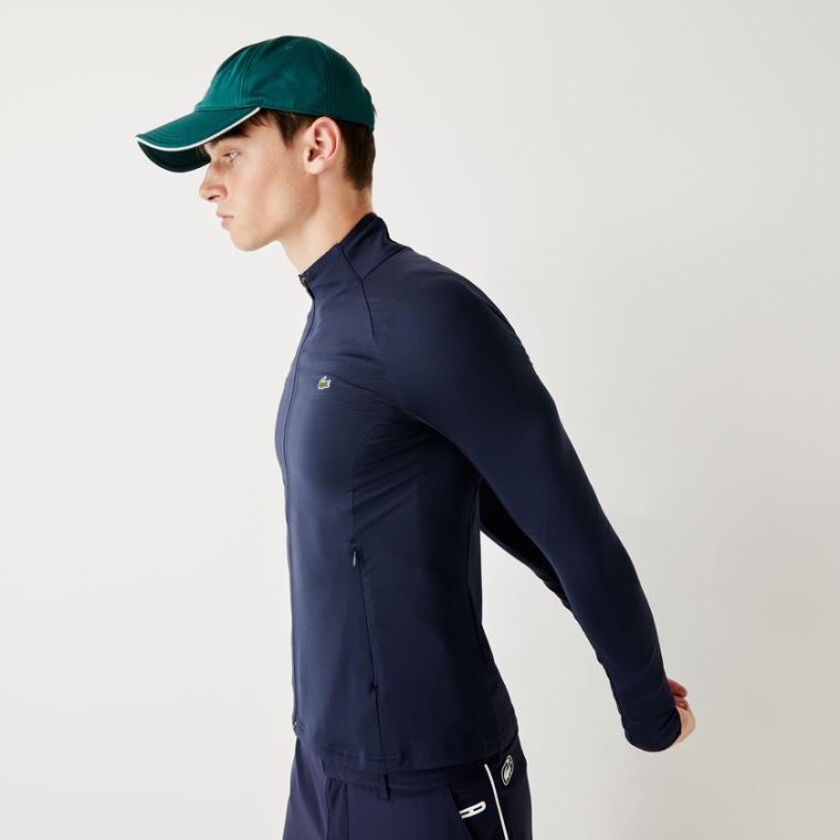 Lacoste SPORT Légáteresztő Ergonomic Zip Golf Jacket Sötétkék Kék | wSm5PMr7