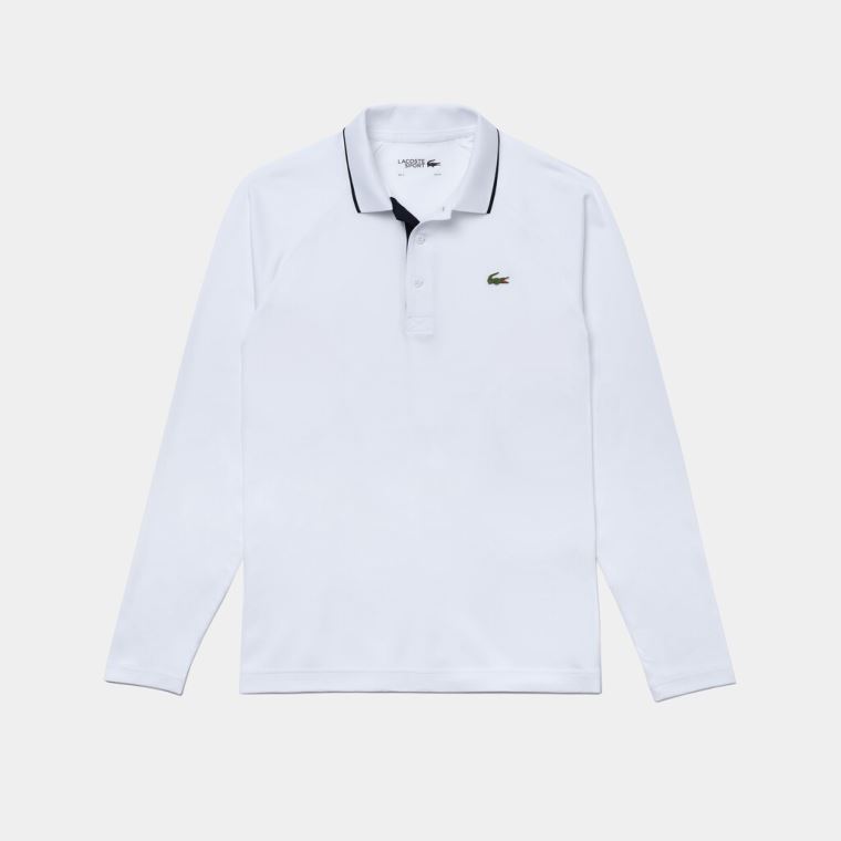 Lacoste SPORT Légáteresztő Golf Polo Shirt Fehér Sötétkék Kék | 2cYdoxUM