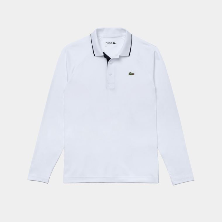 Lacoste SPORT Légáteresztő Golf Polo Shirt Fehér Sötétkék Kék | nNFw896l