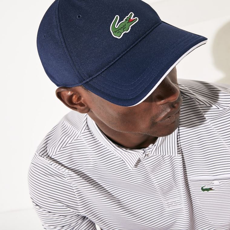 Lacoste SPORT Légáteresztő Piqué Golf Cap Sötétkék Kék Fehér | Y1LA6MdK