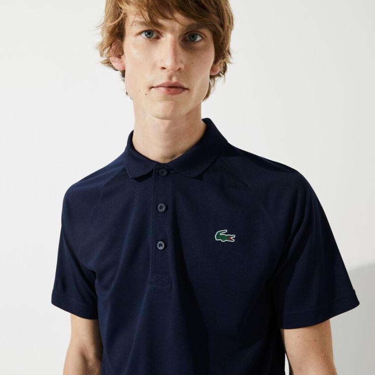 Lacoste SPORT Légáteresztő Run-Resistant Interlock Polo Shirt Sötétkék Kék | BAqTMq8d