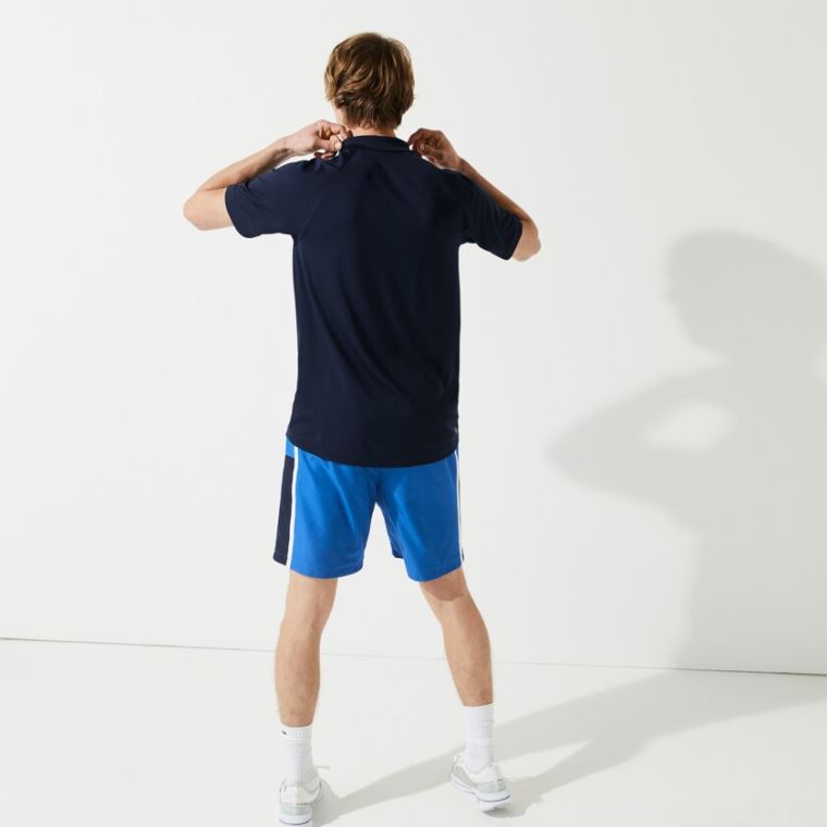 Lacoste SPORT Légáteresztő Run-Resistant Interlock Polo Shirt Sötétkék Kék | BAqTMq8d