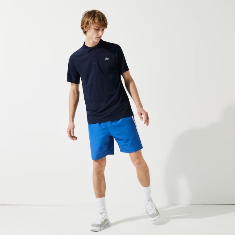 Lacoste SPORT Légáteresztő Run-Resistant Interlock Polo Shirt Sötétkék Kék | BAqTMq8d