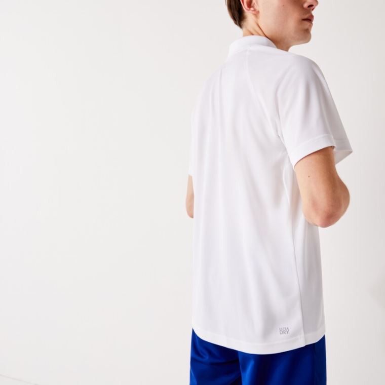 Lacoste SPORT Légáteresztő Run-Resistant Interlock Polo Shirt Fehér | McmKC7YU