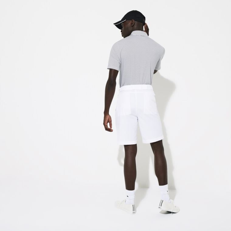 Lacoste SPORT Légáteresztő Stretch Golf Bermudas Fehér | 5VrsVIRz