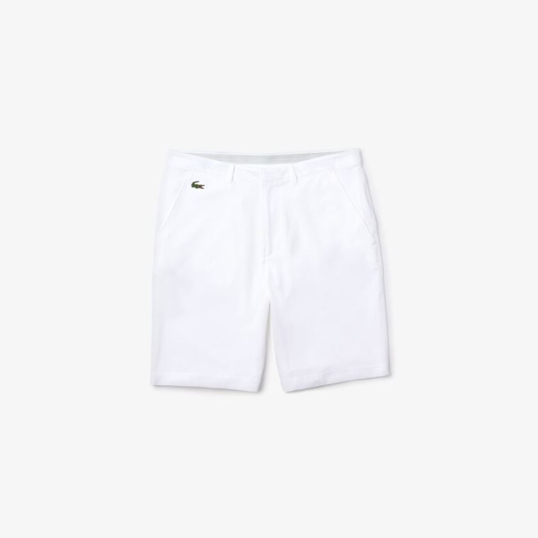 Lacoste SPORT Légáteresztő Stretch Golf Bermudas Fehér | 5VrsVIRz