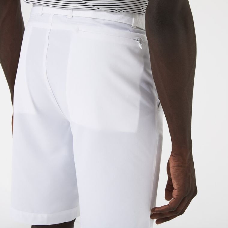 Lacoste SPORT Légáteresztő Stretch Golf Bermudas Fehér | 5VrsVIRz