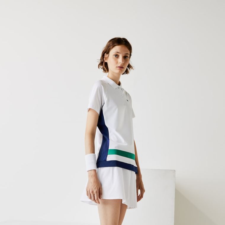 Lacoste SPORT Légáteresztő Stretch Tenisz Polo Shirt Fehér Kék Zöld Fekete | XAO7TQED