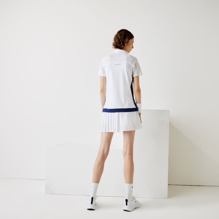 Lacoste SPORT Légáteresztő Stretch Tenisz Polo Shirt Fehér Kék Zöld Fekete | XAO7TQED