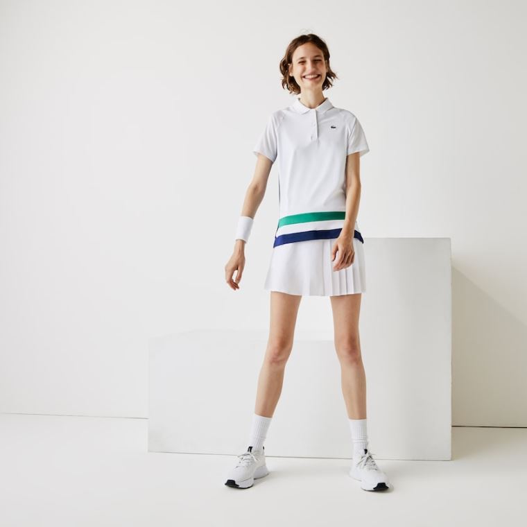 Lacoste SPORT Légáteresztő Stretch Tenisz Polo Shirt Fehér Kék Zöld Fekete | XAO7TQED