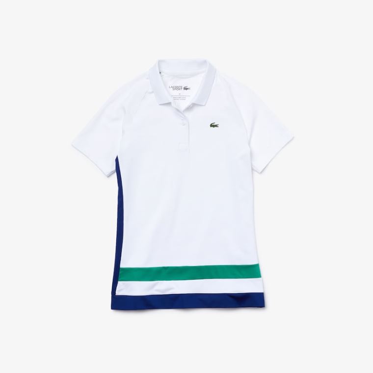 Lacoste SPORT Légáteresztő Stretch Tenisz Polo Shirt Fehér Kék Zöld Fekete | XAO7TQED