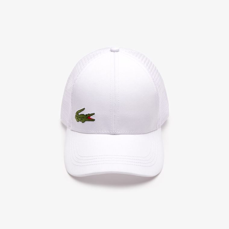 Lacoste SPORT Mesh Panel Pamut Cap Fehér | 3NMfDSur