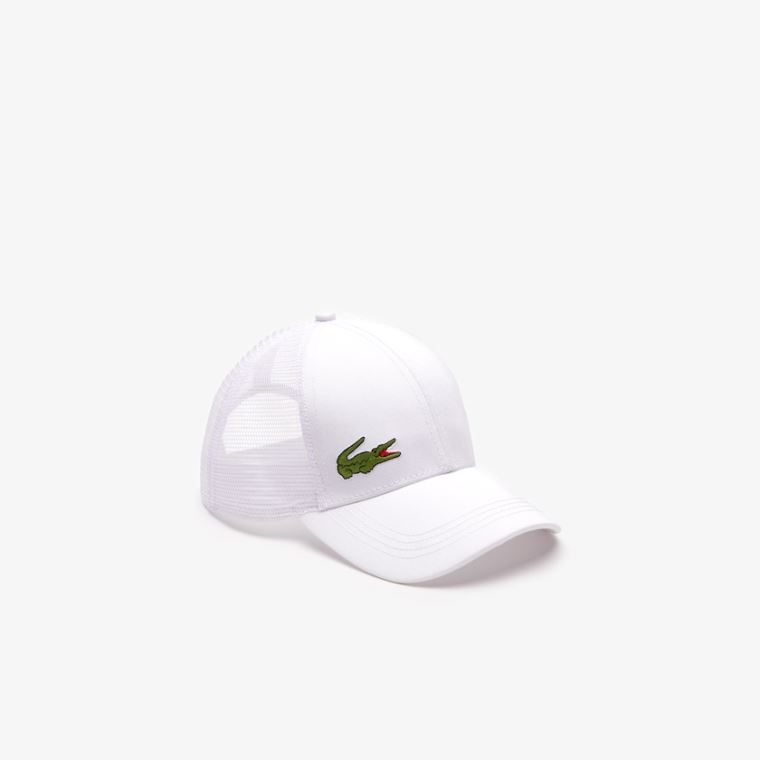 Lacoste SPORT Mesh Panel Pamut Cap Fehér | 3NMfDSur