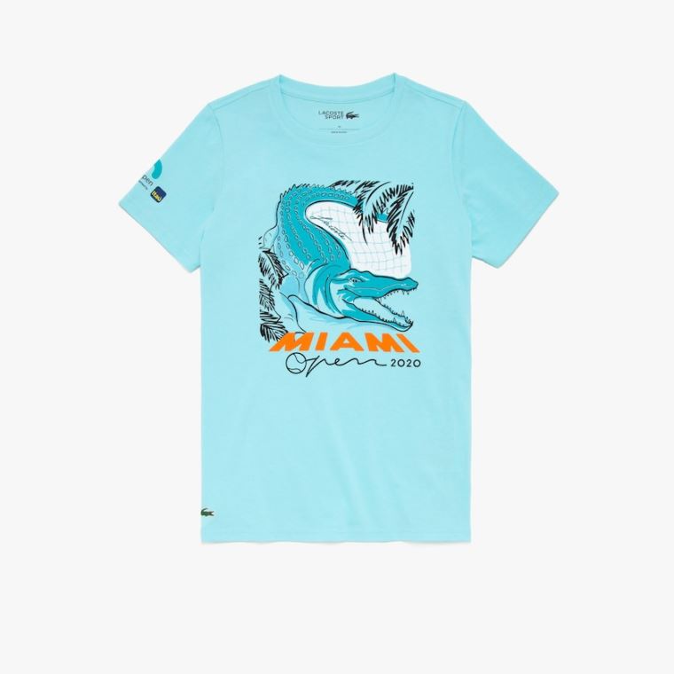 Lacoste SPORT Miami Open Crocodile Print T-shirt Türkiz | jRa1JWdr