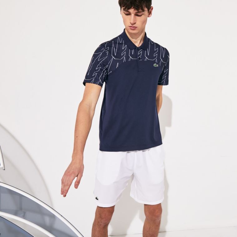 Lacoste SPORT Novak Djokovic Légáteresztő Ultra-Light Polo Shirt Sötétkék Kék Fehér | CjrB1xZS