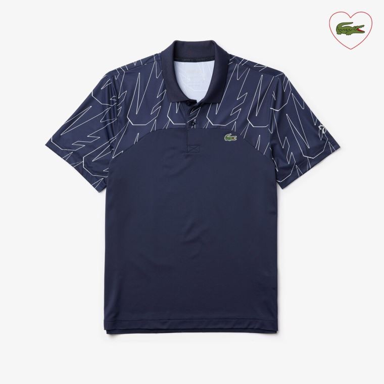 Lacoste SPORT Novak Djokovic Légáteresztő Ultra-Light Polo Shirt Sötétkék Kék Fehér | CjrB1xZS