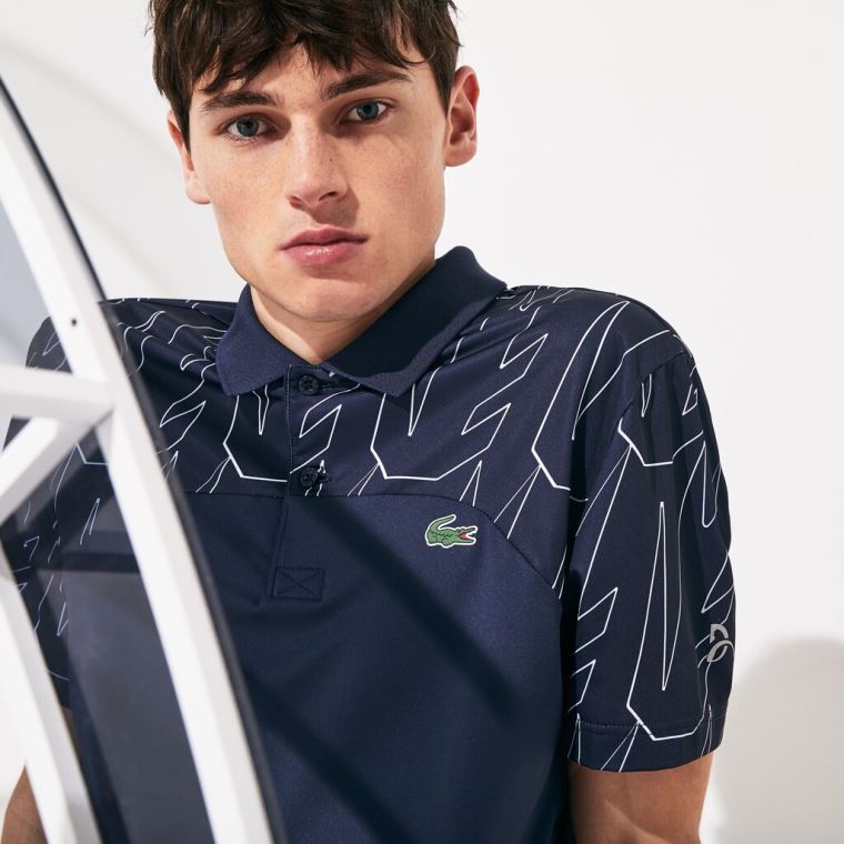 Lacoste SPORT Novak Djokovic Légáteresztő Ultra-Light Polo Shirt Sötétkék Kék Fehér | CjrB1xZS