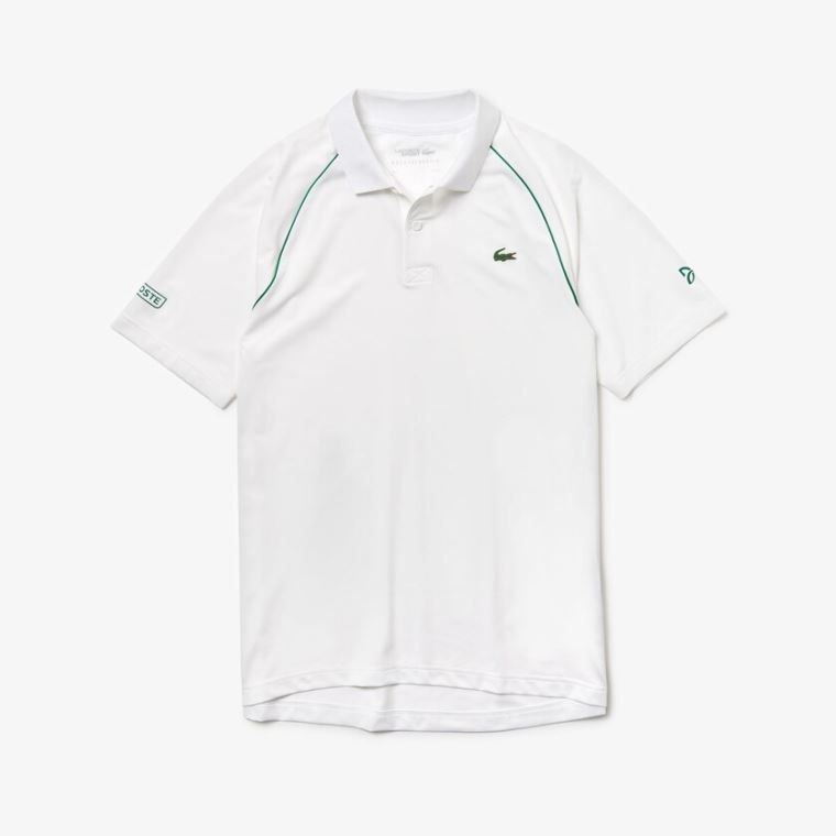 Lacoste SPORT Novak Djokovic Légáteresztő Ultra-Light Polo Shirt Fehér Zöld | KYUdRgHS