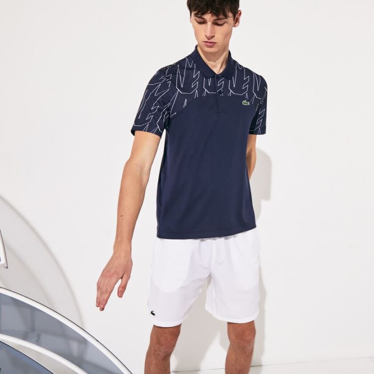 Lacoste SPORT Novak Djokovic Légáteresztő Ultra-Light Polo Shirt Sötétkék Kék Fehér | uIHxLq0G