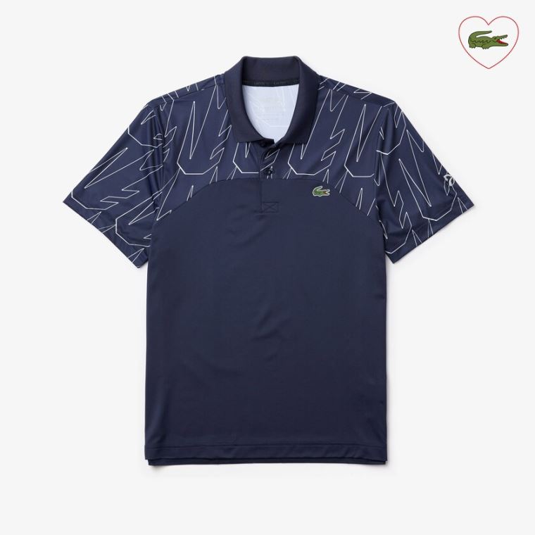 Lacoste SPORT Novak Djokovic Légáteresztő Ultra-Light Polo Shirt Sötétkék Kék Fehér | uIHxLq0G