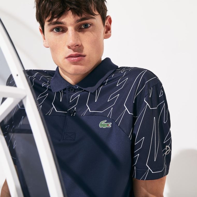 Lacoste SPORT Novak Djokovic Légáteresztő Ultra-Light Polo Shirt Sötétkék Kék Fehér | uIHxLq0G