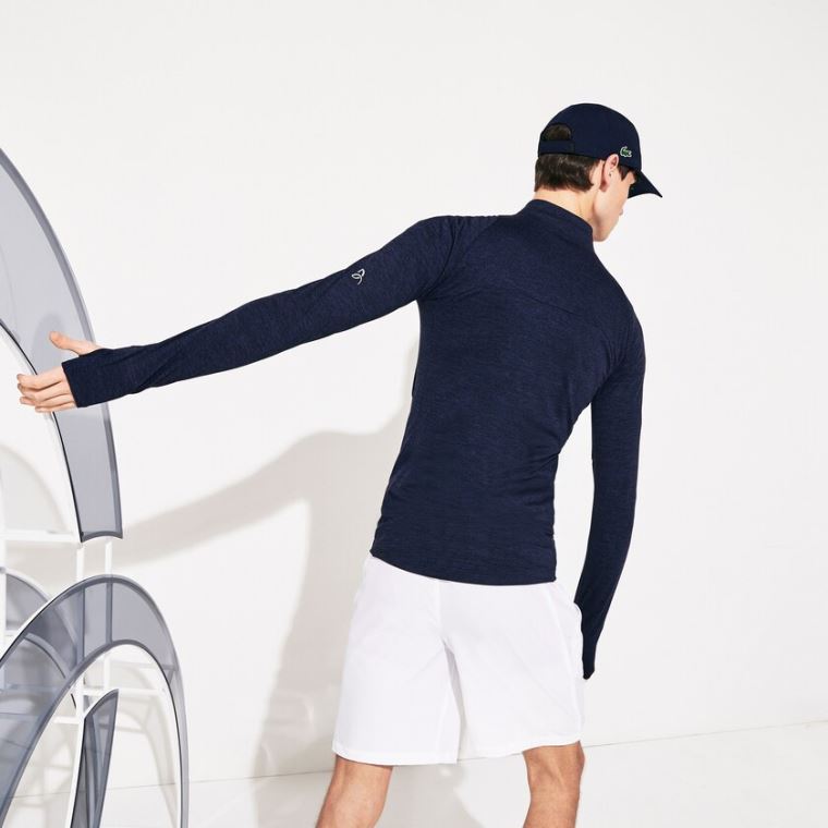 Lacoste SPORT Novak Djokovic Stretch Zippered Jacket Sötétkék Kék | AWGGAr55