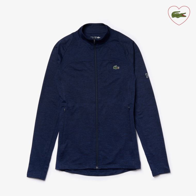 Lacoste SPORT Novak Djokovic Stretch Zippered Jacket Sötétkék Kék | AWGGAr55