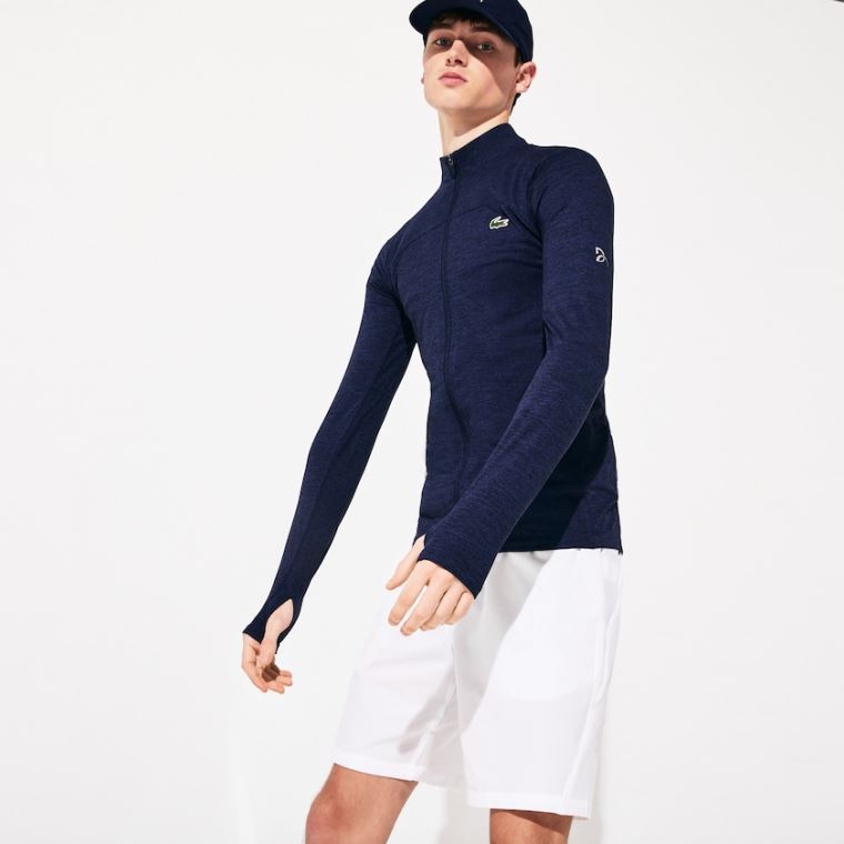 Lacoste SPORT Novak Djokovic Stretch Zippered Jacket Sötétkék Kék | AWGGAr55