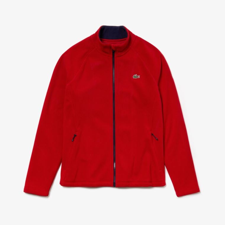 Lacoste SPORT Novak Djokovic Tech Fleece Jacket Piros Sötétkék Kék | sKZJj8Is