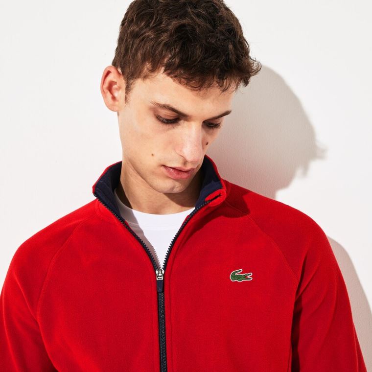 Lacoste SPORT Novak Djokovic Tech Fleece Jacket Piros Sötétkék Kék | sKZJj8Is