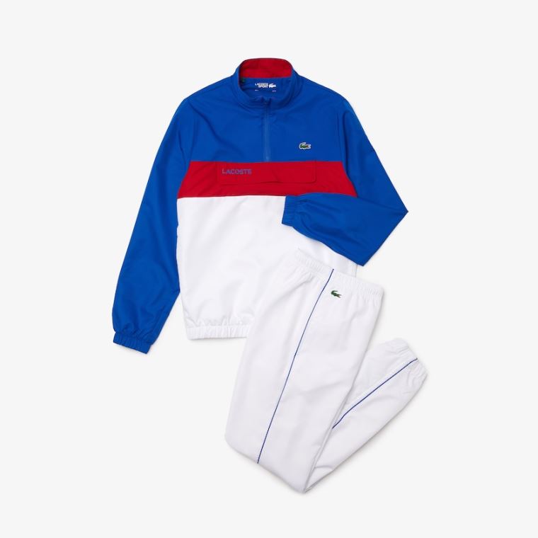 Lacoste SPORT Packable Tracksuit Kék Fehér Piros | AeHQIMpM