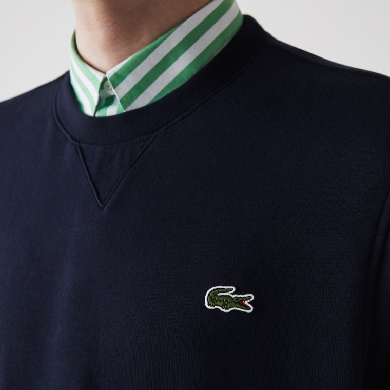 Lacoste SPORT Pamut Blend Fleece Sweatshirt Sötétkék Kék | aFscvxgl